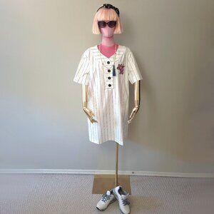 NWT Love Moschino baseball inspired white and black t-shirt box dress, US 6
